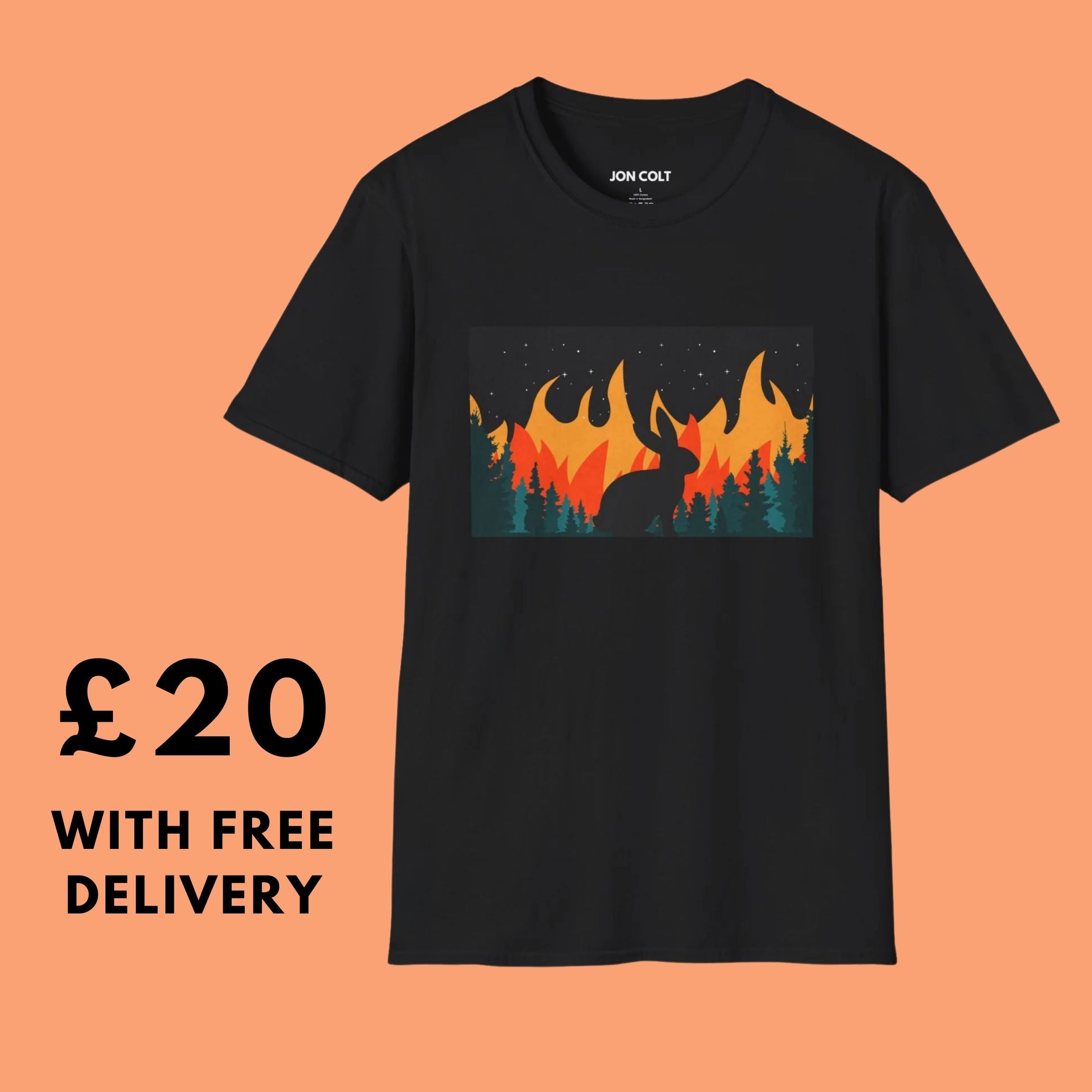 Bunny in the Burning Woods Unisex T-Shirt UK