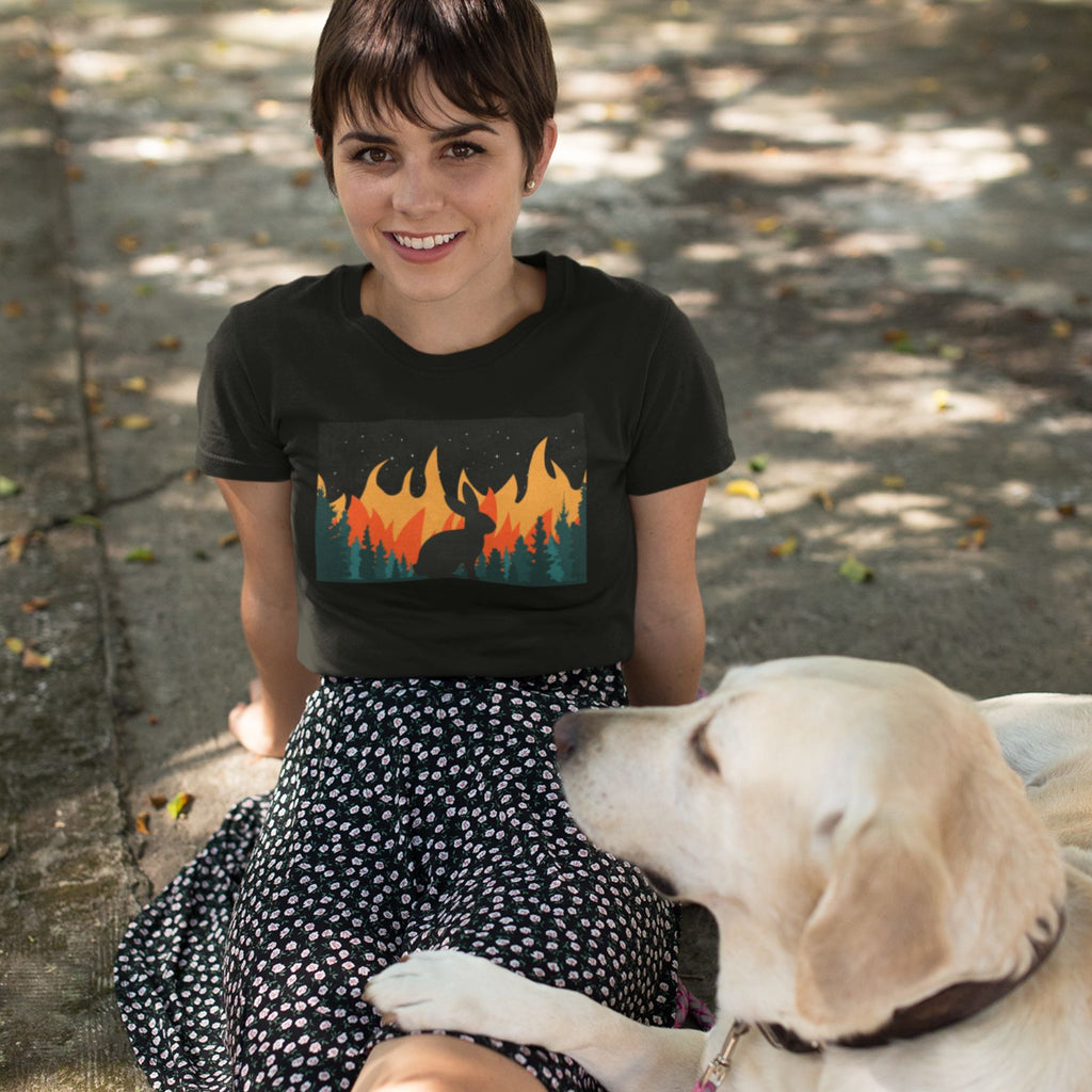 Bunny in the Burning Woods Unisex T-Shirt