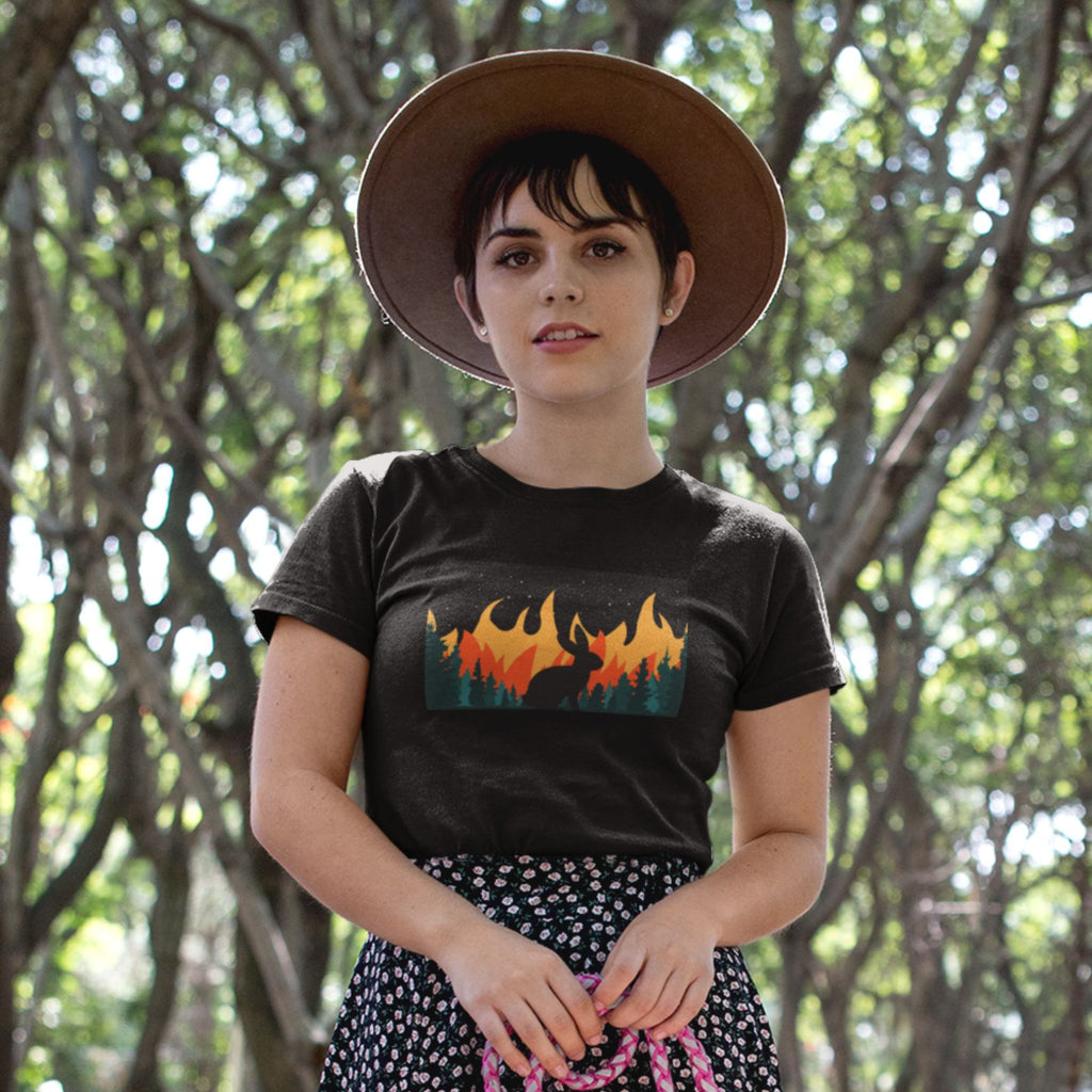 Bunny in the Burning Woods Unisex T-Shirt