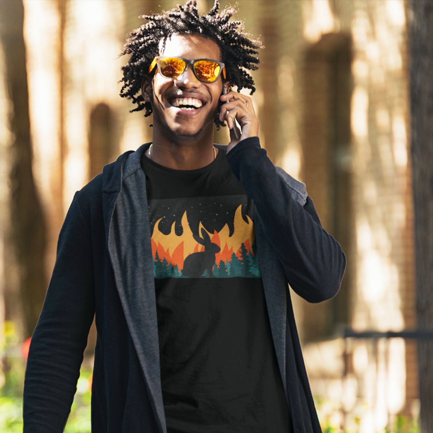 Bunny in the Burning Woods Unisex T-Shirt