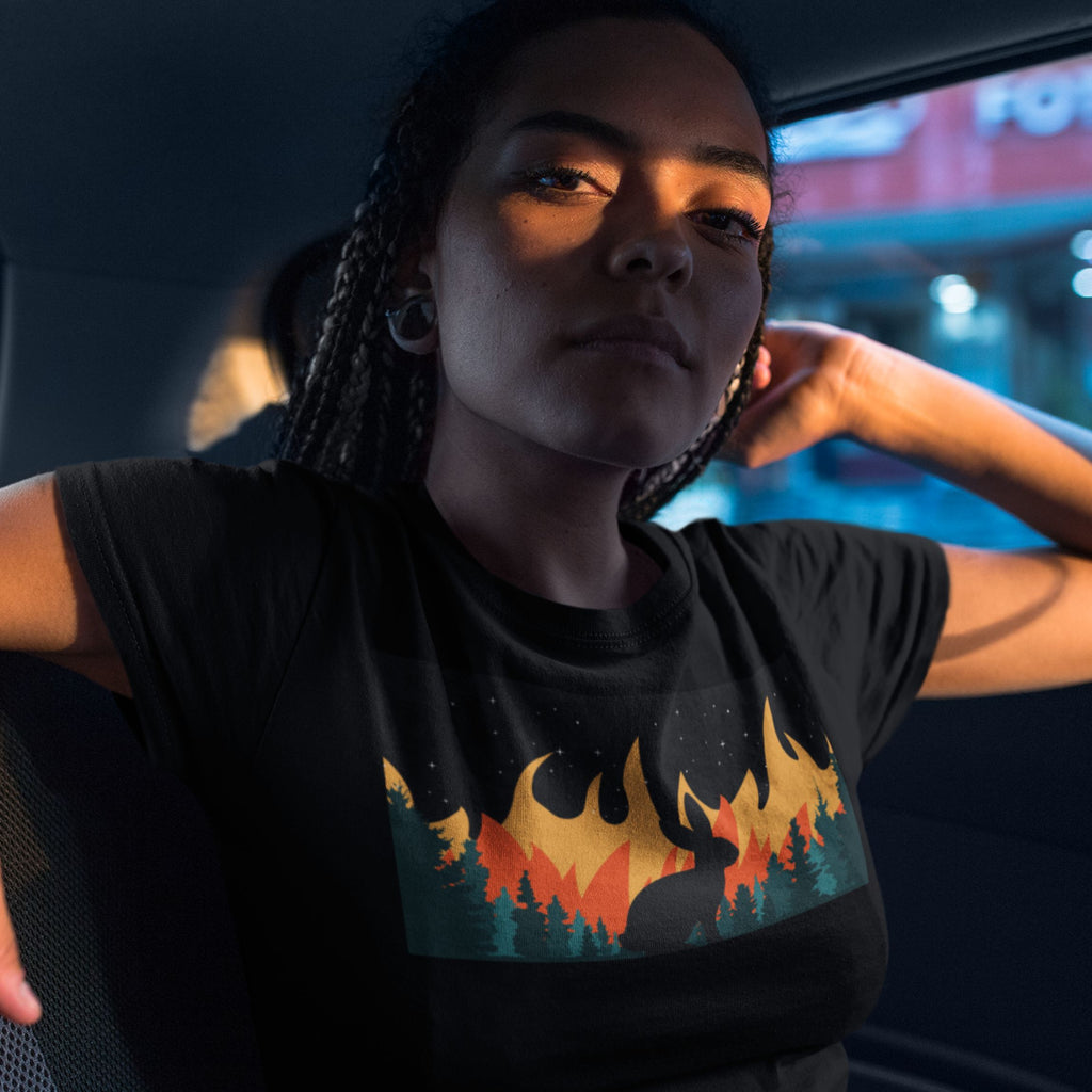 Bunny in the Burning Woods Unisex T-Shirt UK