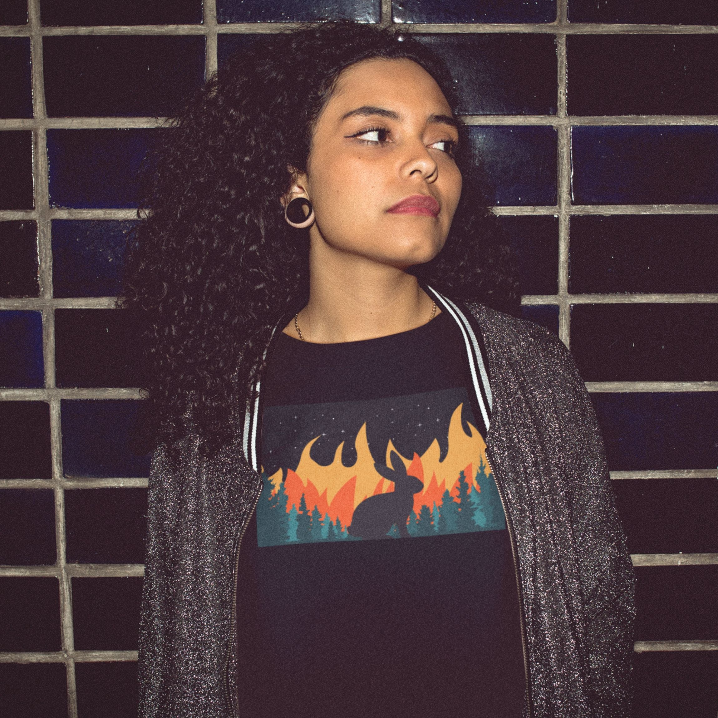 Bunny in the Burning Woods Unisex T-Shirt UK