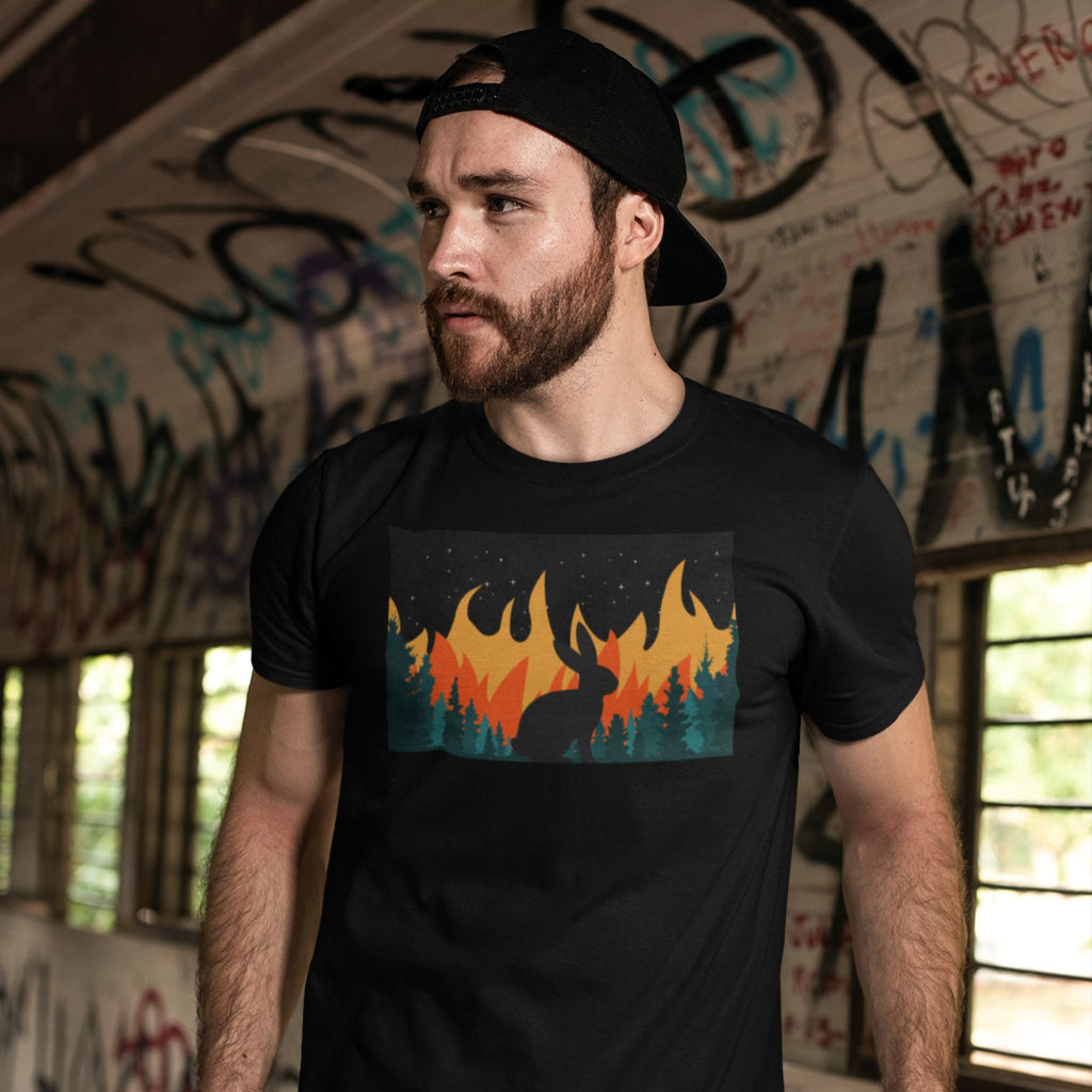 Bunny in the Burning Woods Unisex T-Shirt