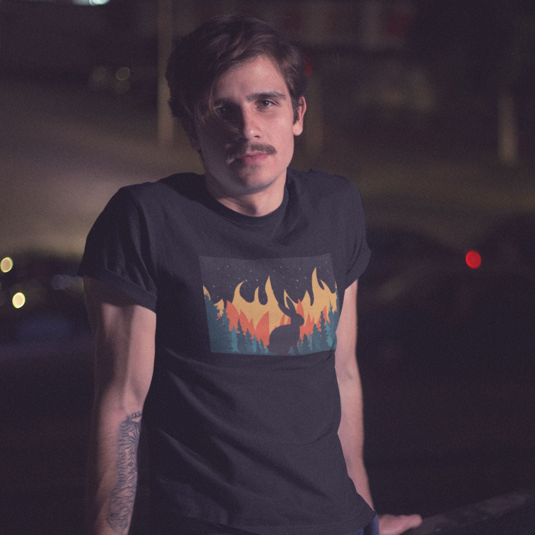 Bunny in the Burning Woods Unisex T-Shirt